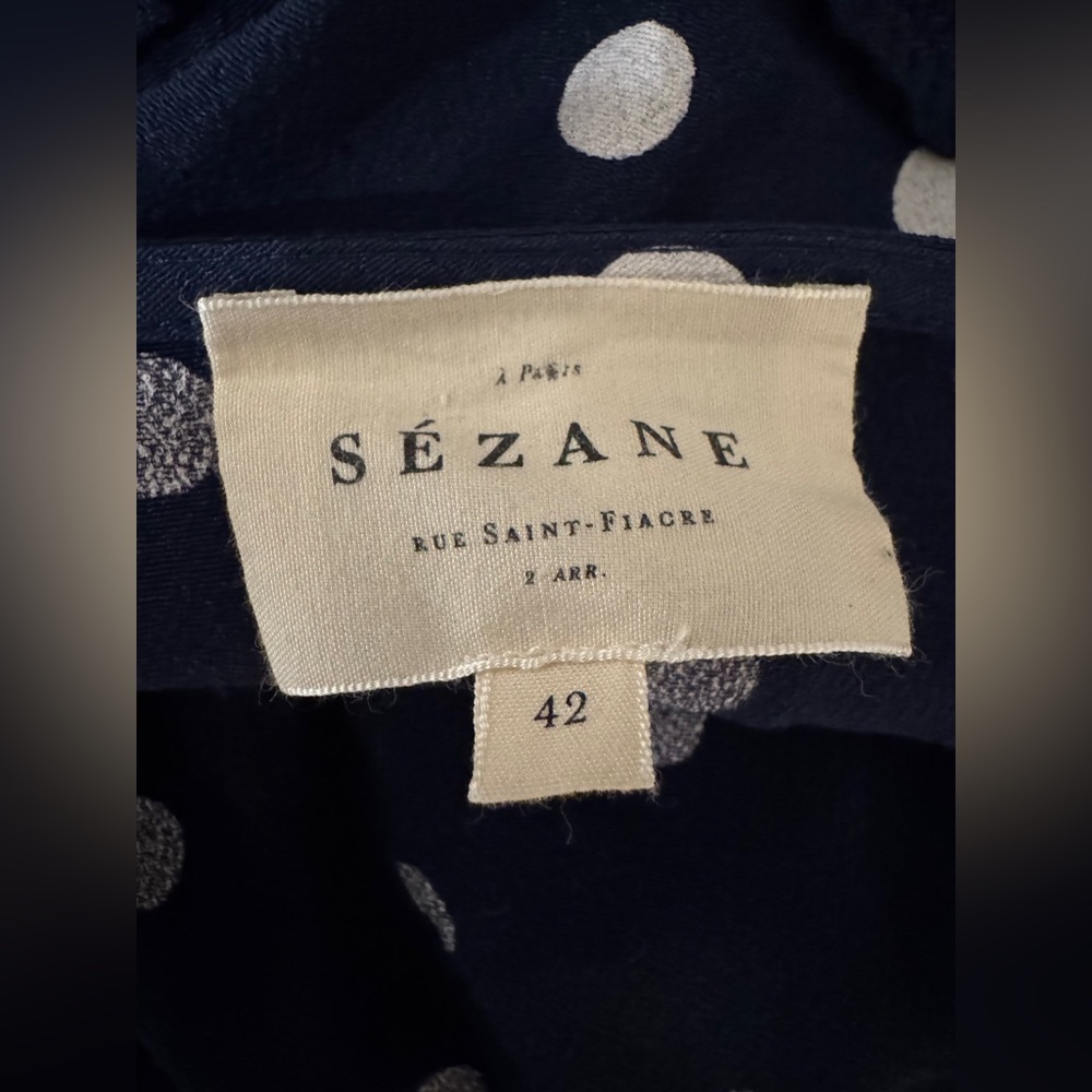 Sezane Sarah Midi Wrap Dress in Polka Dot Sz. Fr42/US10 - Picture 4 of 9